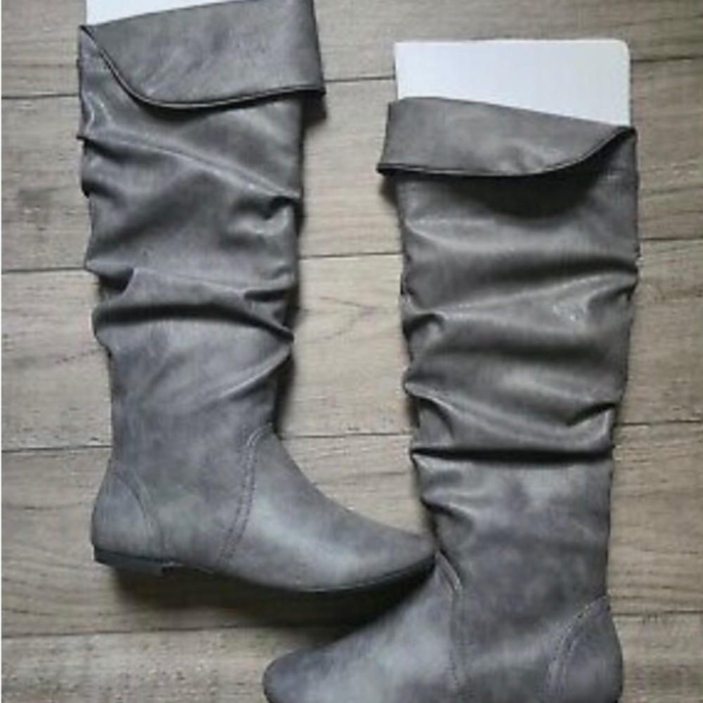 New Grey Slouch Boots